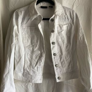 New York & Company white jean jacket size small.